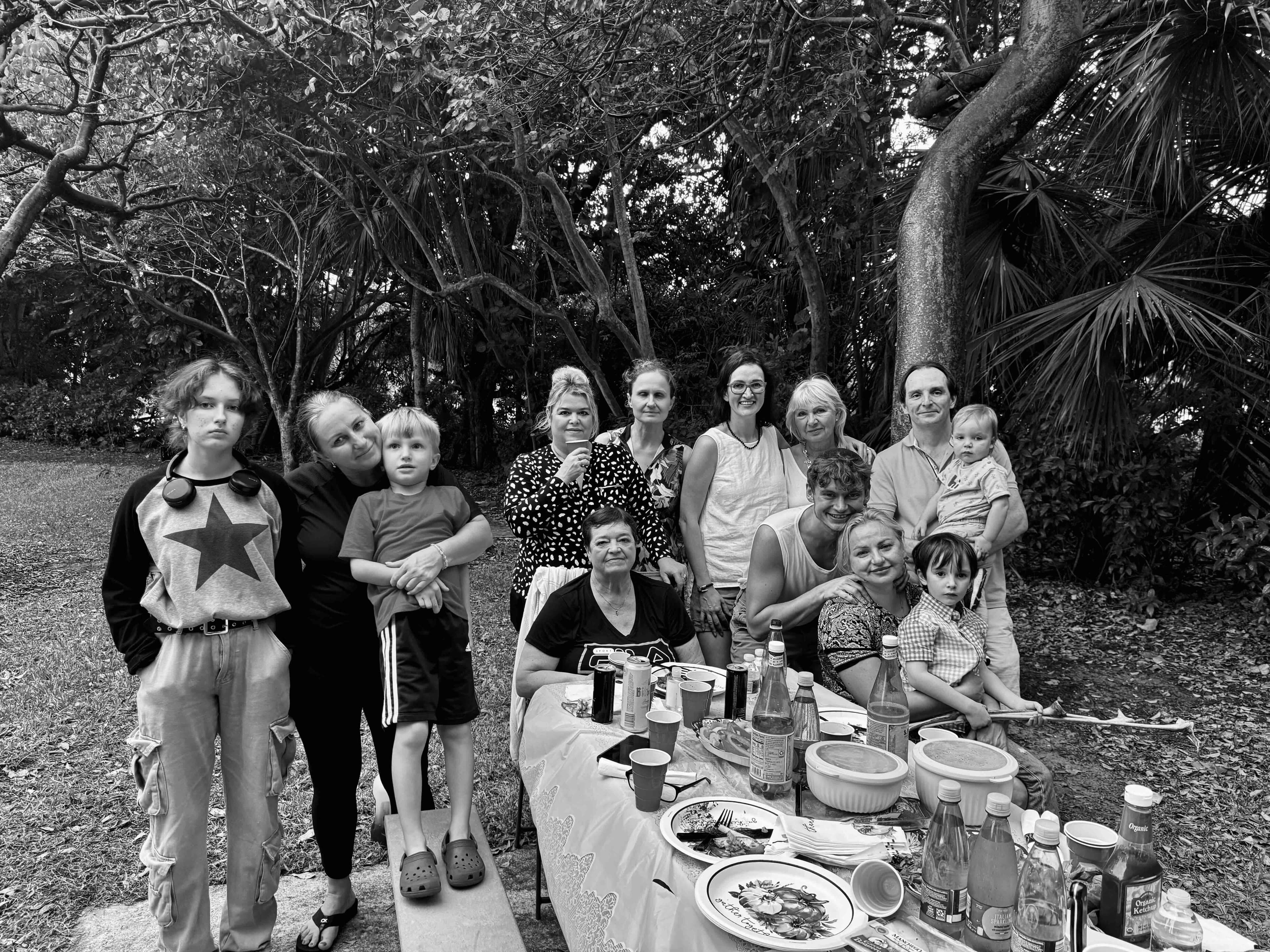 Mykyta with family and friends